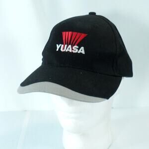 Yuasa Battery Powersports Auto Batteries Embroidered Strapback Cap Hat Black